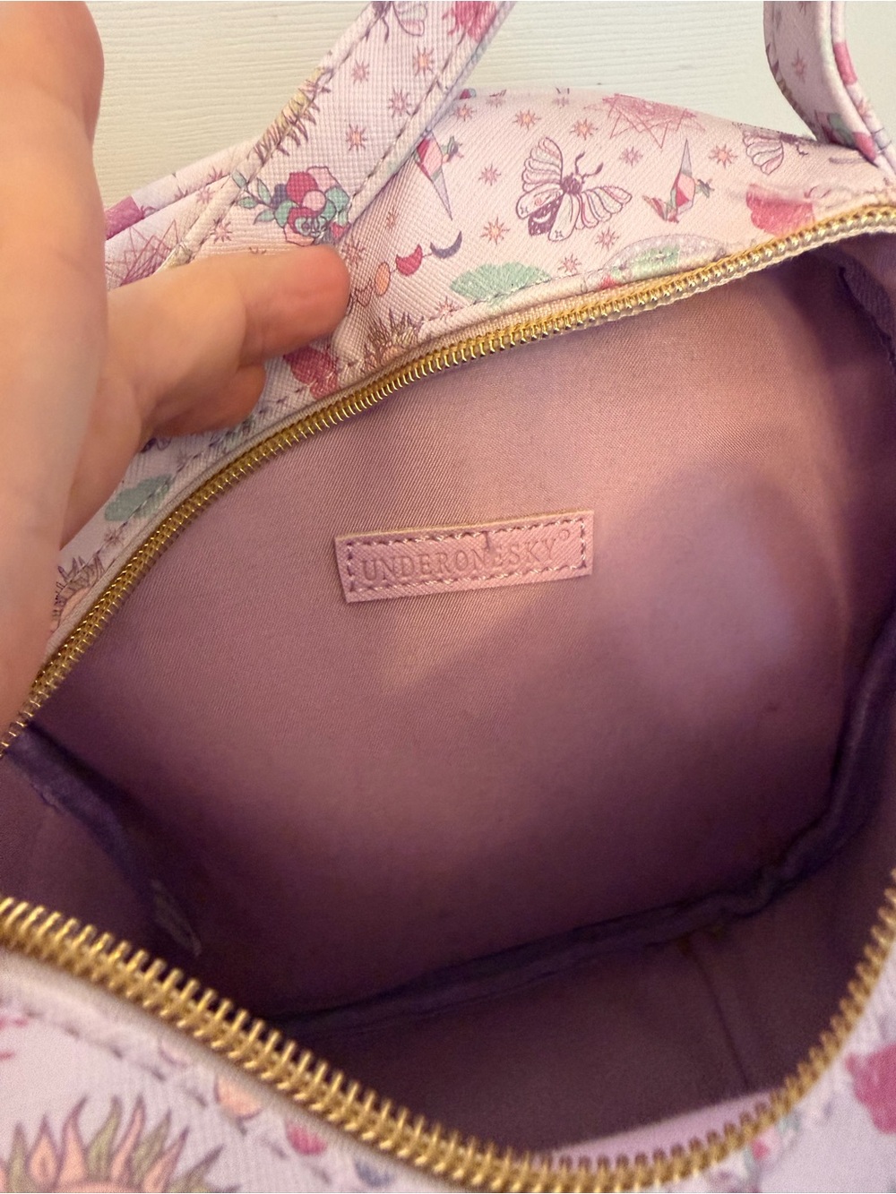 Under One Sky Pink Celestial Mini Backpack with Gold Hardware - Picture 5 of 5